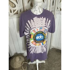 EDC T Shirt Purple Electric Daisy Carnival Tie Dye Vegas Made In USA Size Large